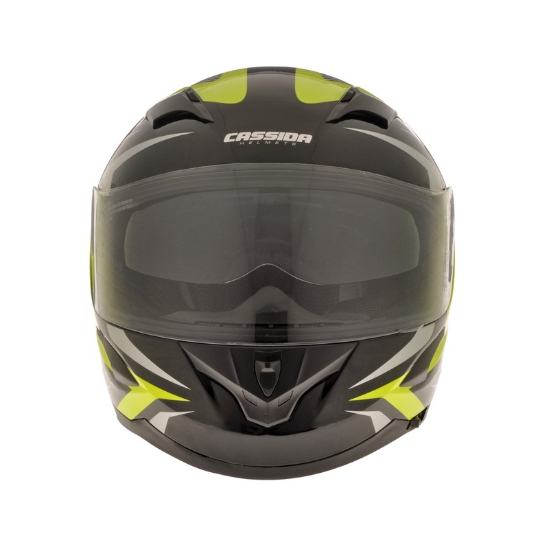 Přilba na motorku Cassida Integral 2.0 černo-šedo-fluo žlutá