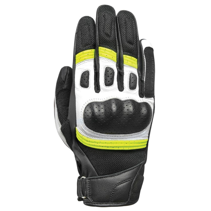 Mootorrattakindad Oxford RP-6S must-valge-fluo kollane
