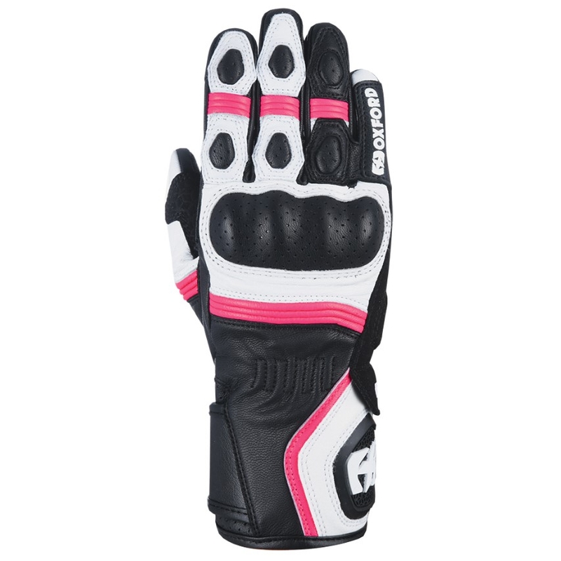 Naiste Oxford RP-5 2.0 mootorratta kindad valge-must-roosa
