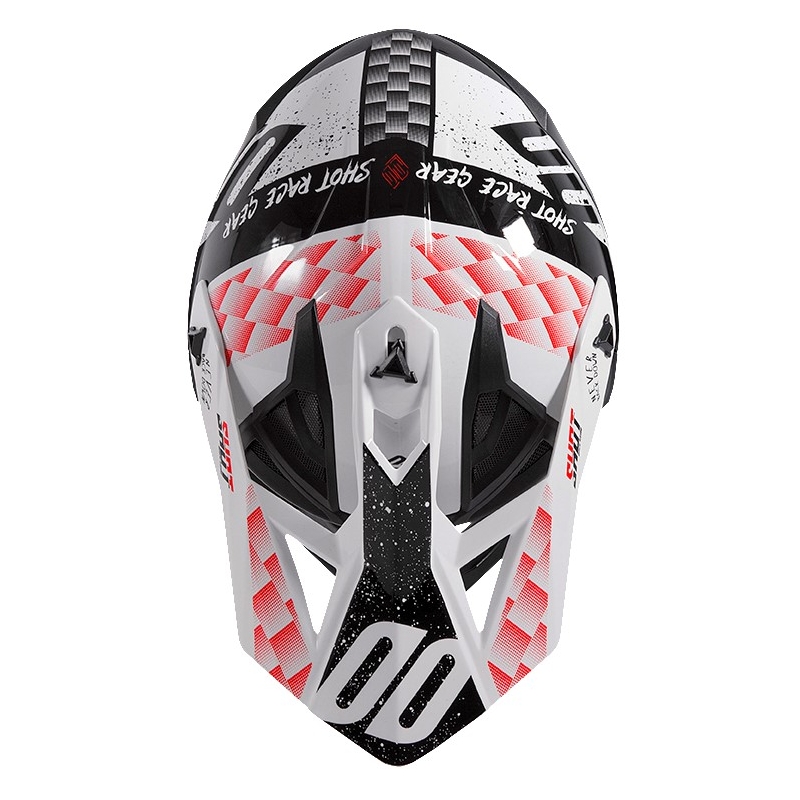 Motokrosová přilba Shot Lite Rush černo-bílo-červená