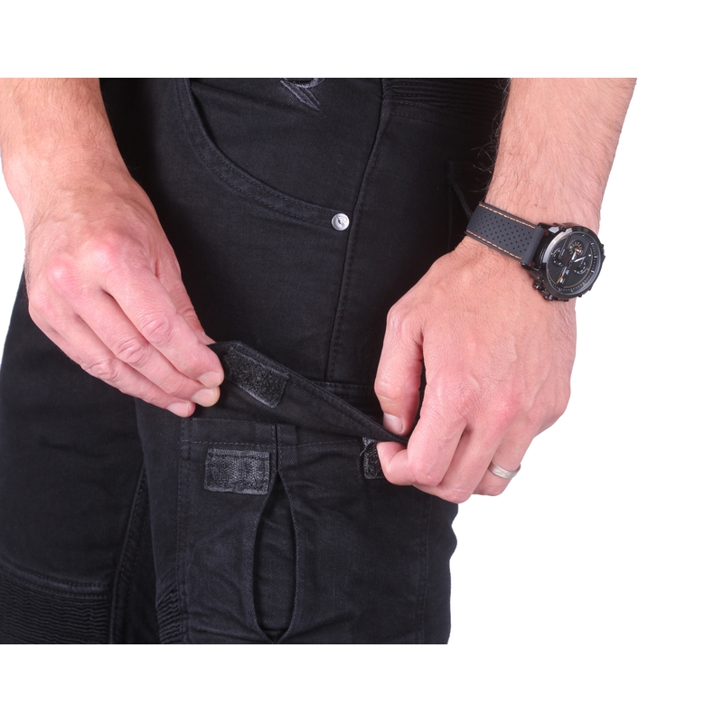 Katkendatud mootorratta teksad Street Racer Cargo CE Mustad