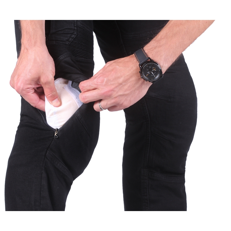 Katkendatud mootorratta teksad Street Racer Cargo CE Mustad