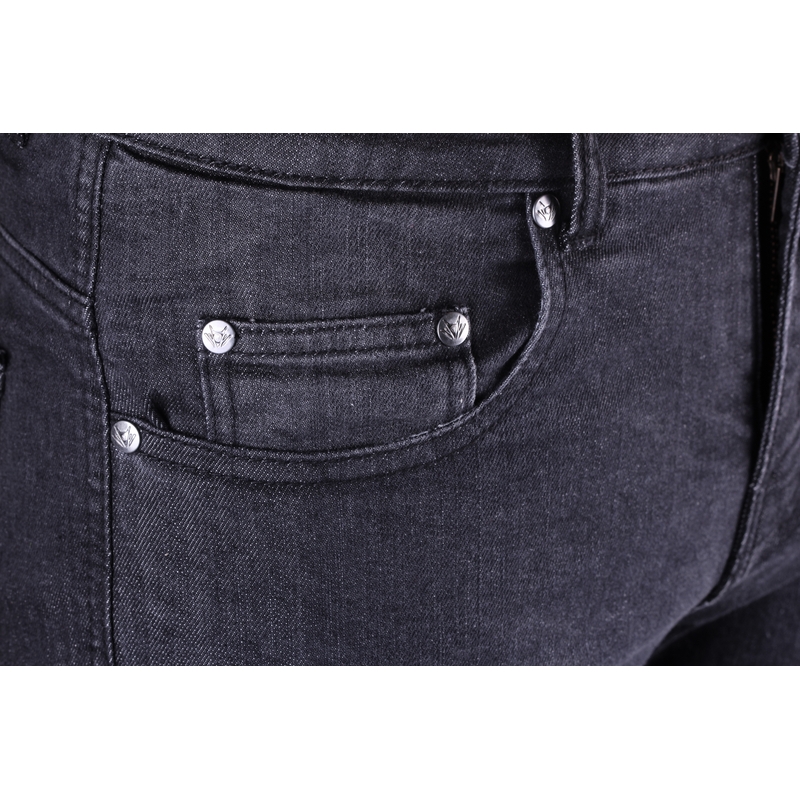 RSA Route CE mustad kärbitud mootorratta teksad