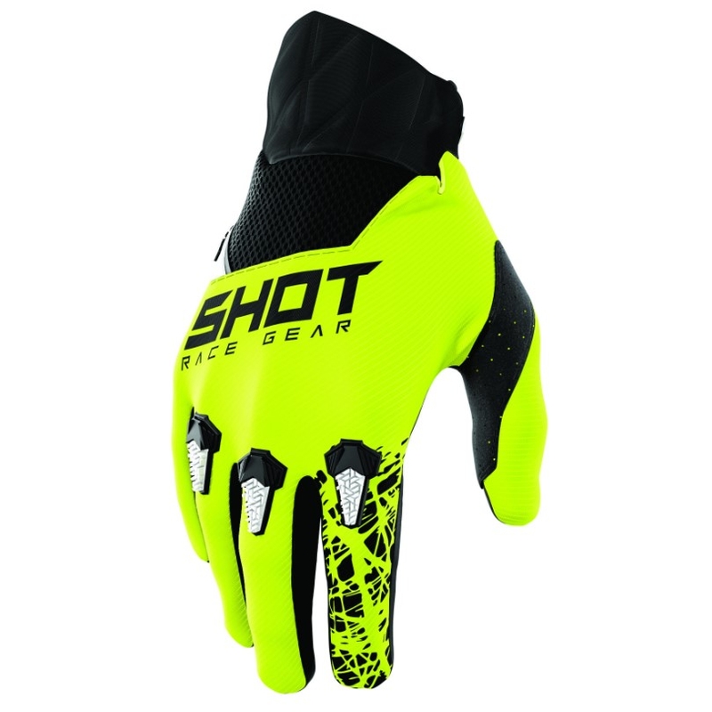 Dětské motokrosové rukavice Shot Devo Storm černo-fluo žluté
