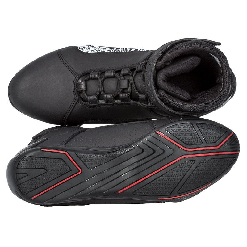 Naiste Kore Velcro 2.0 must-valged mootorratta saapad