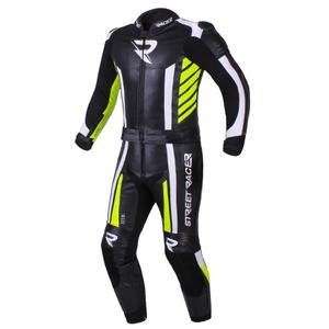 Meeste kombinesoon Street Racer GT6 must-valge-fluo kollane allahindlus