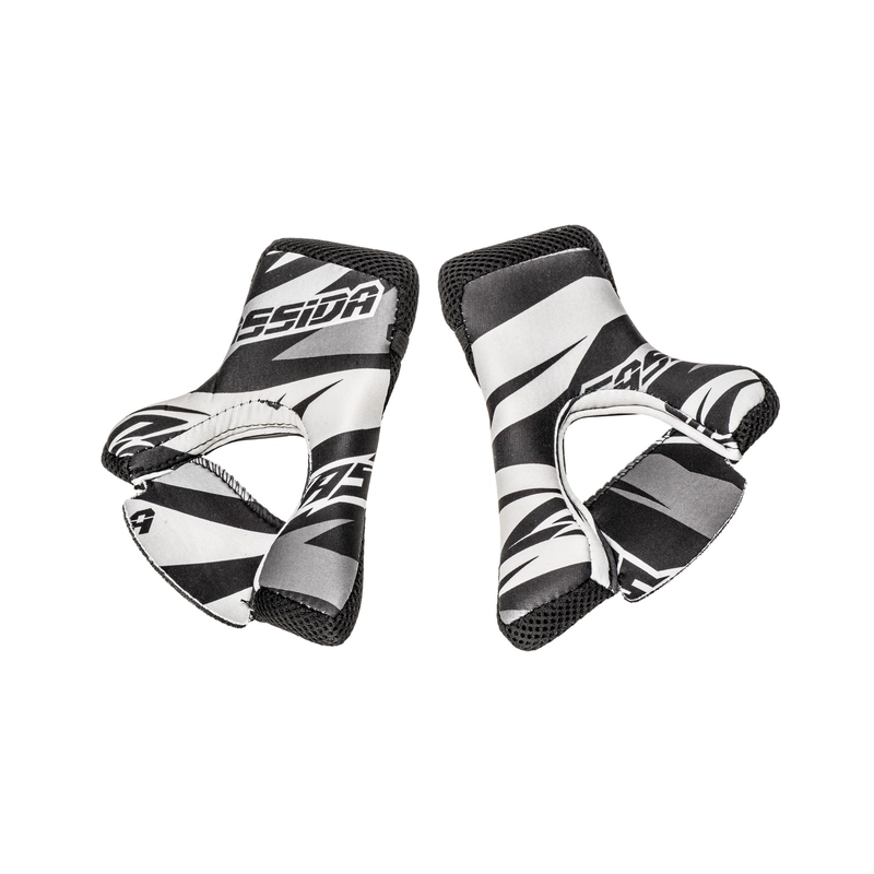 Cassida Cross Pro II kiivrile sobivad sisemised põsepadjad must-valge-hall