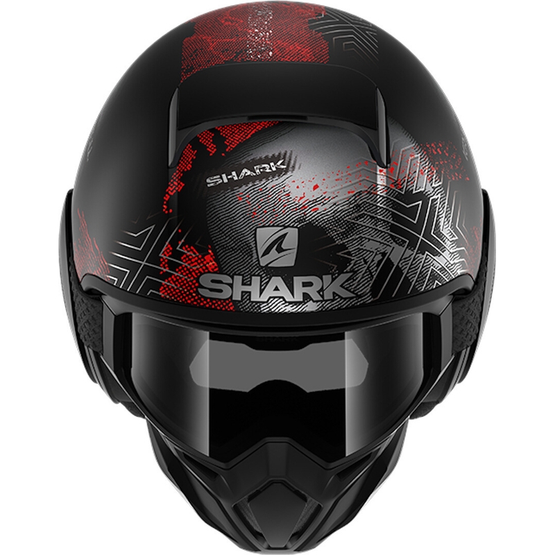 Otevřená přilba s maskou SHARK STREET-DRAK Krull černo-červená