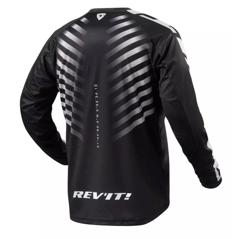 Motokrossitrikoo Revit Rough must ja valge
