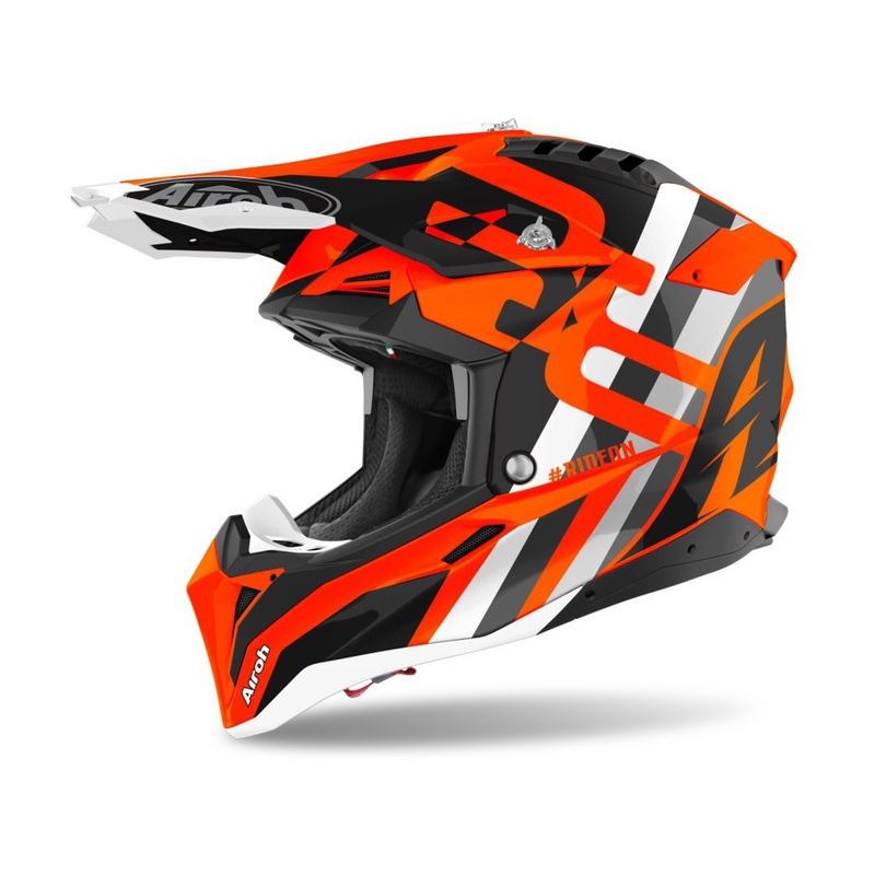 Motokrosová přilba Aviator 3.0 Rainbow 2021 oranžovo-šedo-bílá výprodej