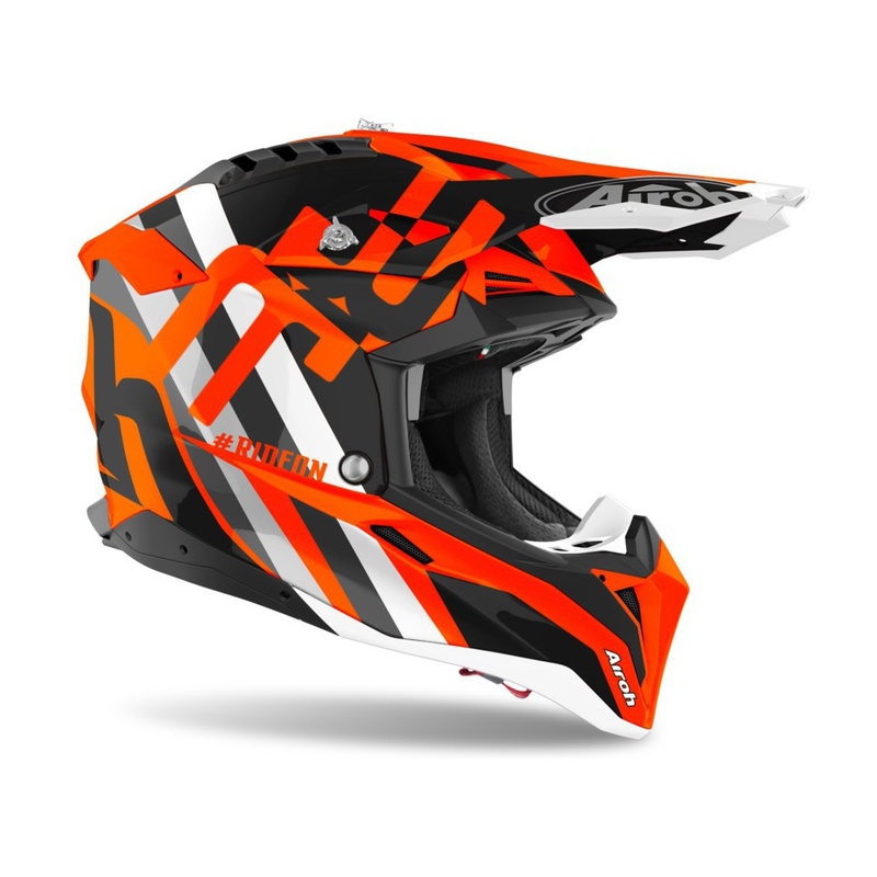 Motokrosová přilba Aviator 3.0 Rainbow 2021 oranžovo-šedo-bílá výprodej