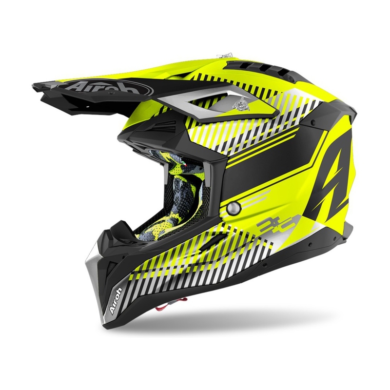 Motokrosová přilba Airoh Aviator 3.0 Wave 2022 šedo-fluo žlutá výprodej