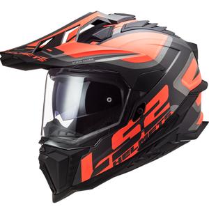 Enduro kiiver LS2 MX701 Explorer Alter must-oranž-hall