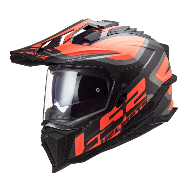Enduro kiiver LS2 MX701 Explorer Alter must-oranž-hall