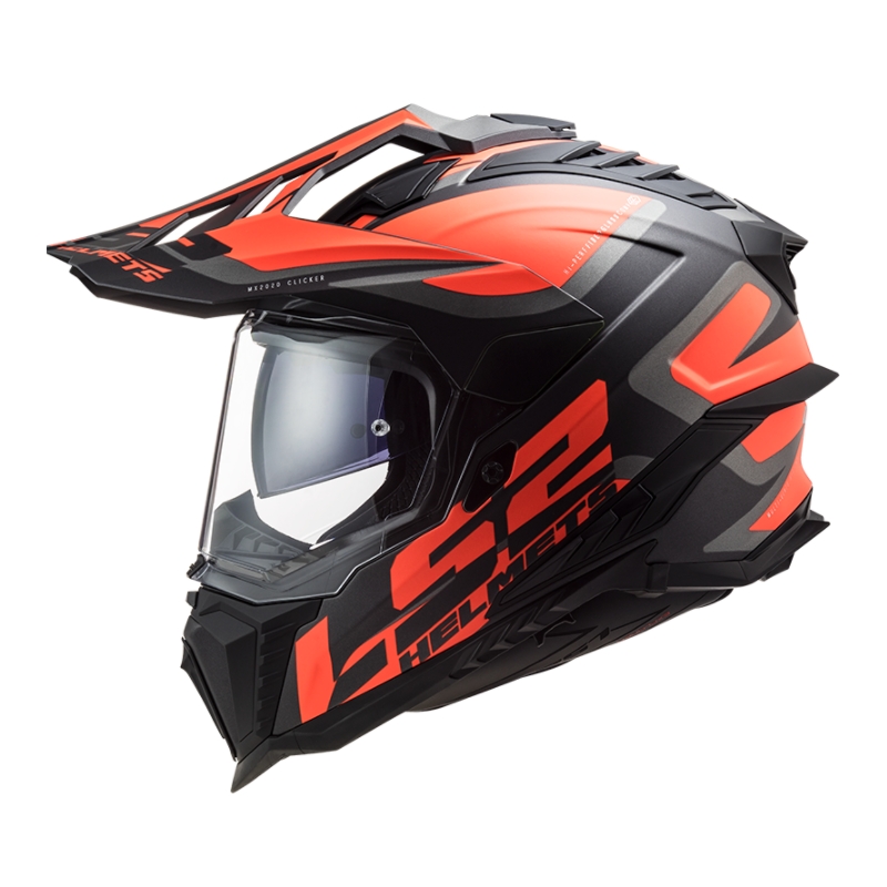 Enduro kiiver LS2 MX701 Explorer Alter must-oranž-hall