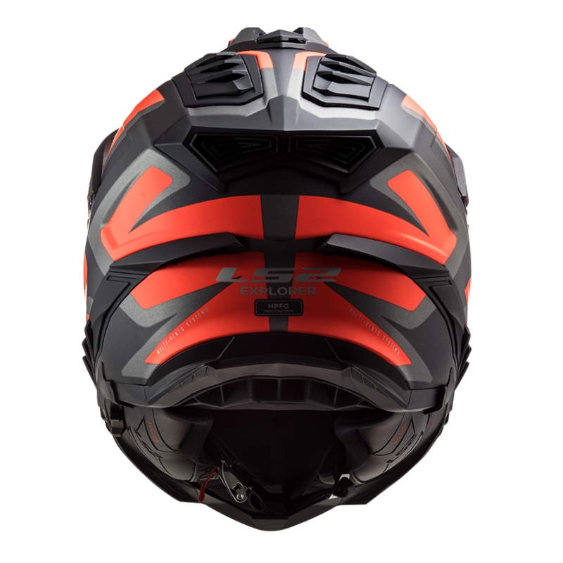 Enduro kiiver LS2 MX701 Explorer Alter must-oranž-hall