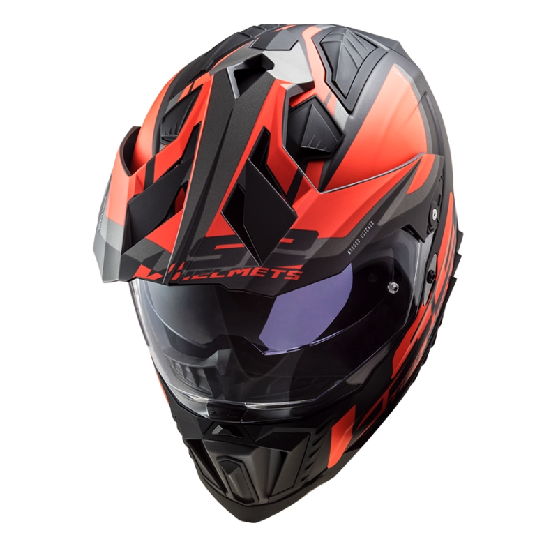 Enduro kiiver LS2 MX701 Explorer Alter must-oranž-hall