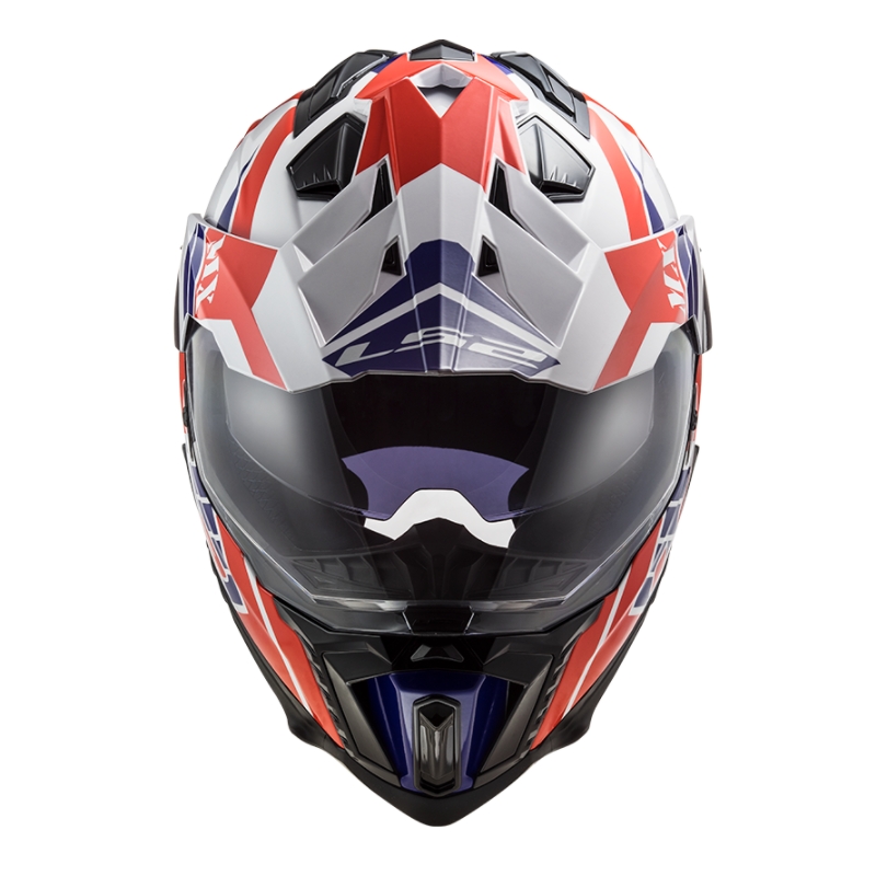 Enduro přilba LS2 MX701 Explorer Atlantis bílo-modro-červená výprodej