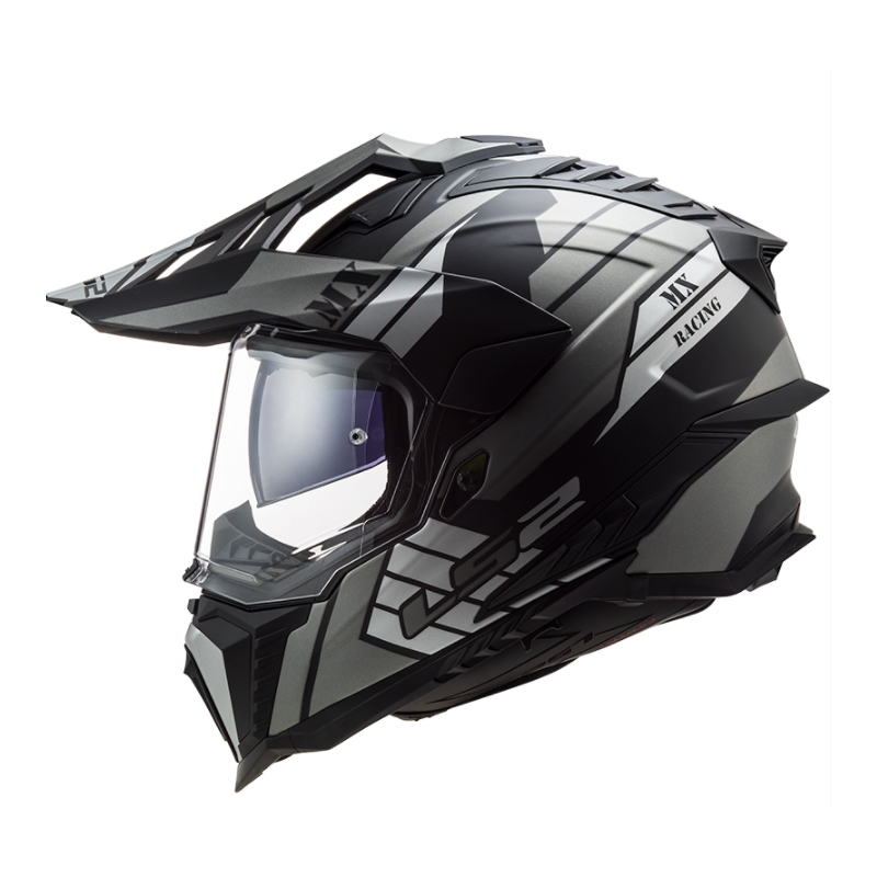 Enduro kiiver LS2 MX701 Explorer Atlantis must-hall-valge