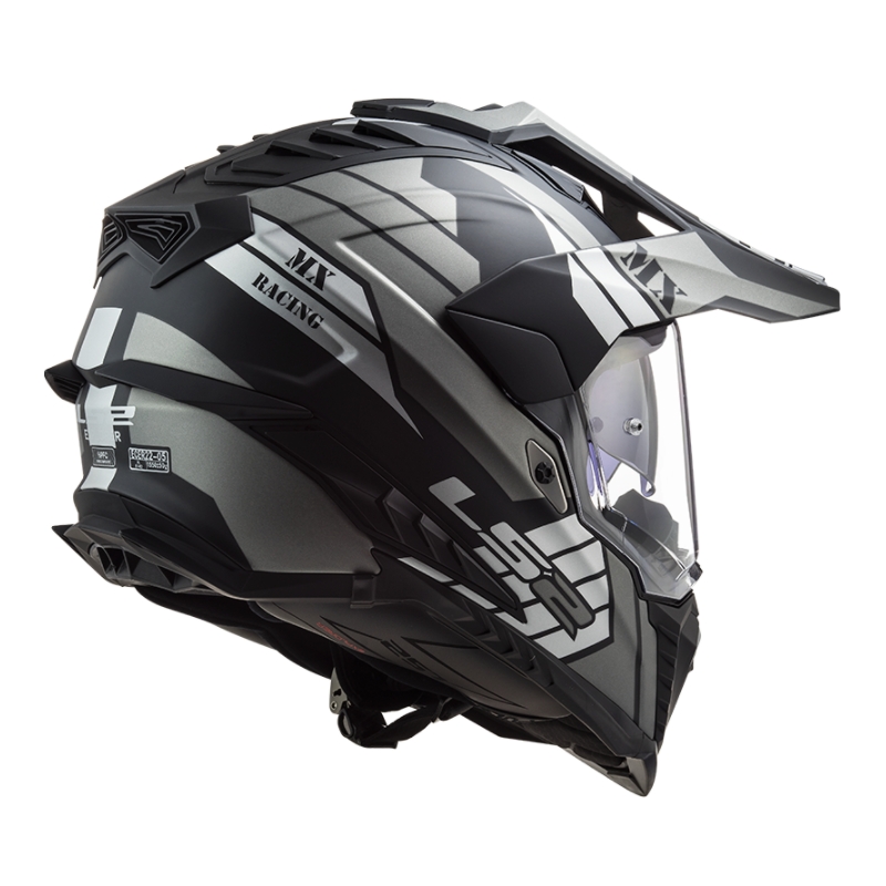 Enduro kiiver LS2 MX701 Explorer Atlantis must-hall-valge