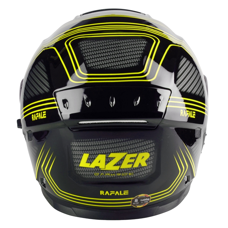 Integreeritud mootorratta kiiver Lazer Rafale EVO Darkside must-hall-fluo kollane allahindlus