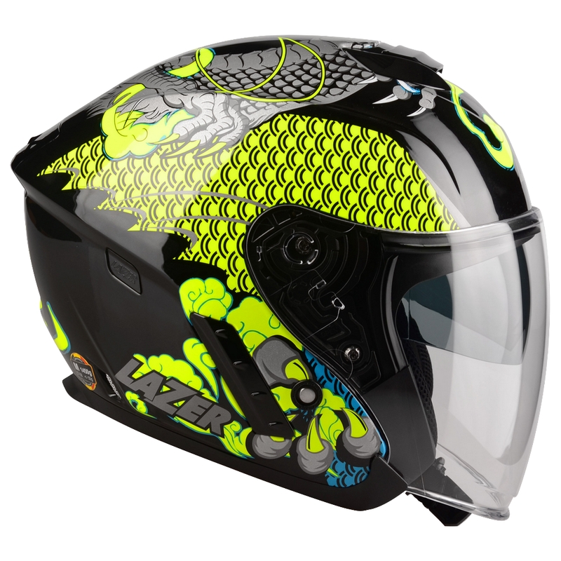 Otevřená přilba na motorku Lazer Tango S Z-Line Dragon černo-fluo žlutá