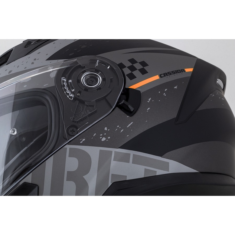 Integral mootorratta kiiver Cassida Integral 3.0 DRFT matt hall-must-oranž
