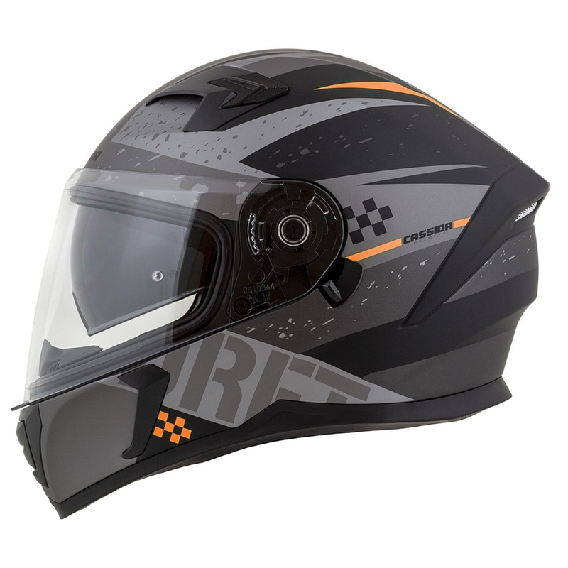 Integral mootorratta kiiver Cassida Integral 3.0 DRFT matt hall-must-oranž