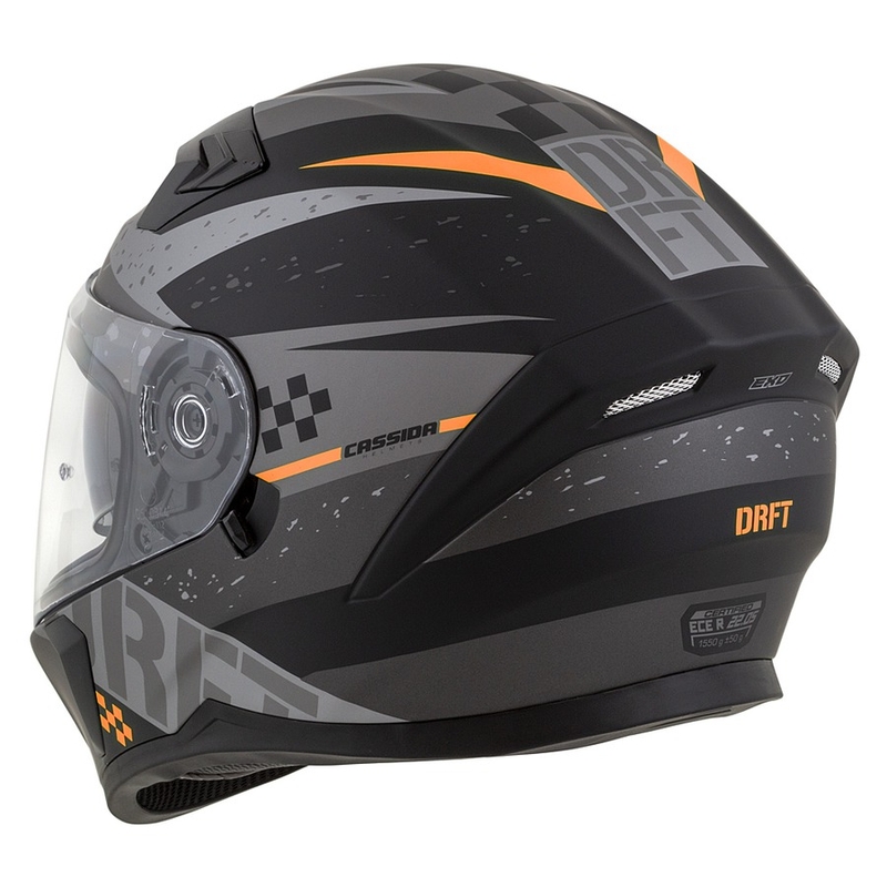 Integral mootorratta kiiver Cassida Integral 3.0 DRFT matt hall-must-oranž