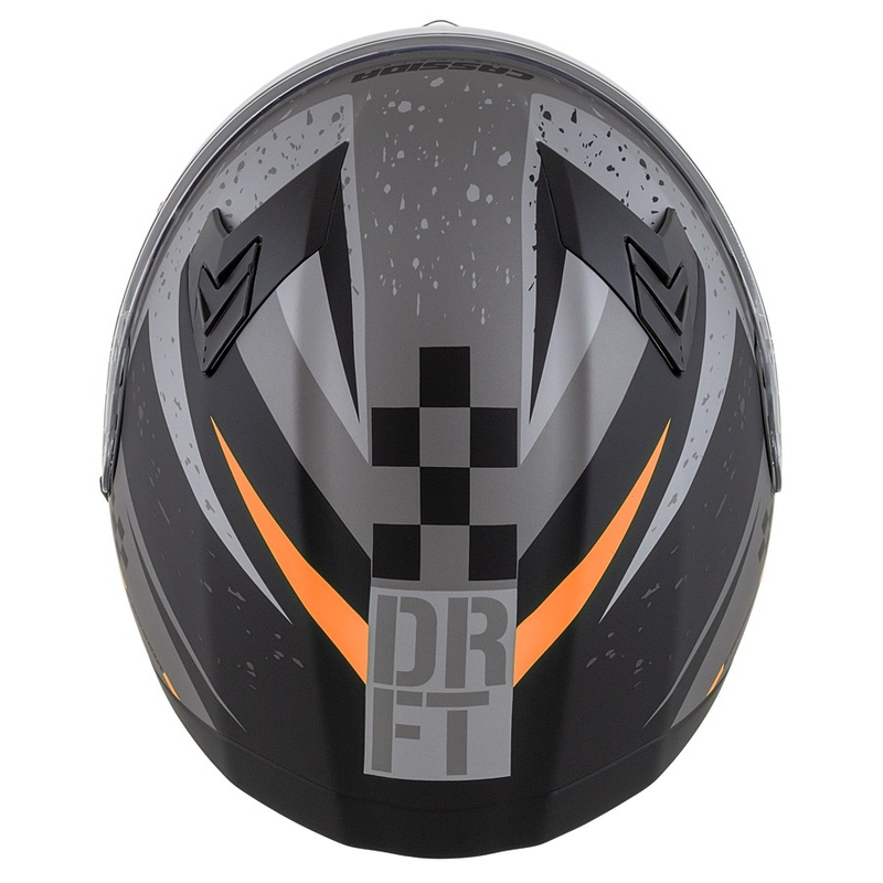 Integral mootorratta kiiver Cassida Integral 3.0 DRFT matt hall-must-oranž