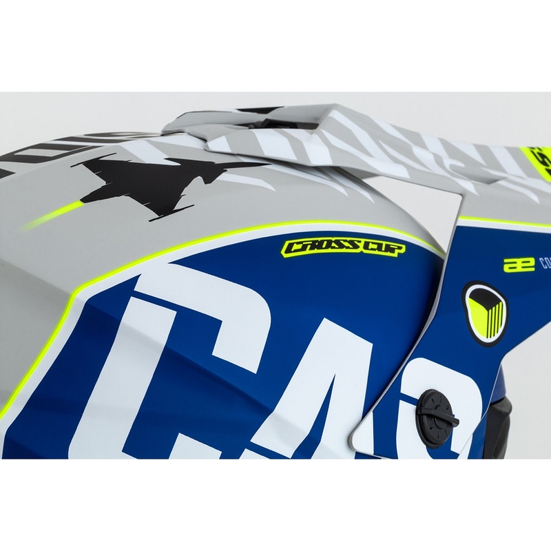 Motokrossi kiiver Cassida Cross Cup Sonic fluo kollane-sinine matt
