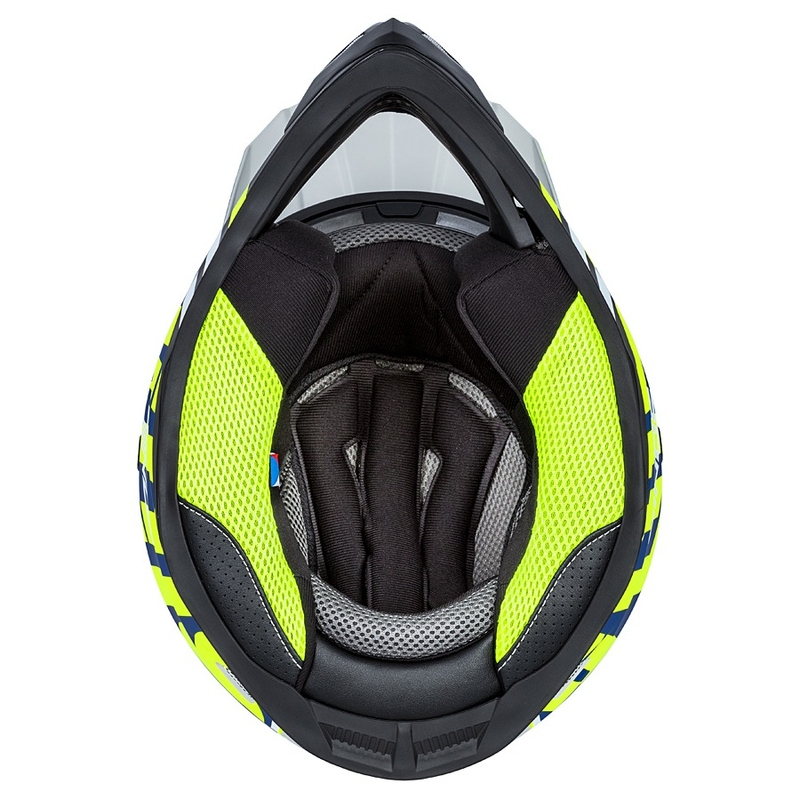 Motokrossi kiiver Cassida Cross Cup Sonic fluo kollane-sinine matt