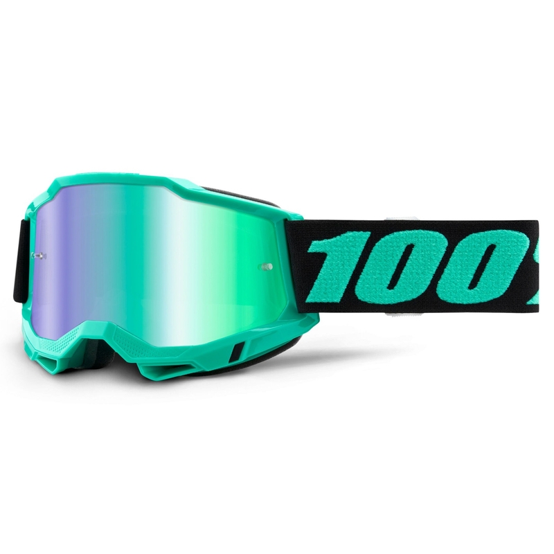 Motokrosové brýle 100% ACCURI 2 zelené (zelené zrcadlové plexi)