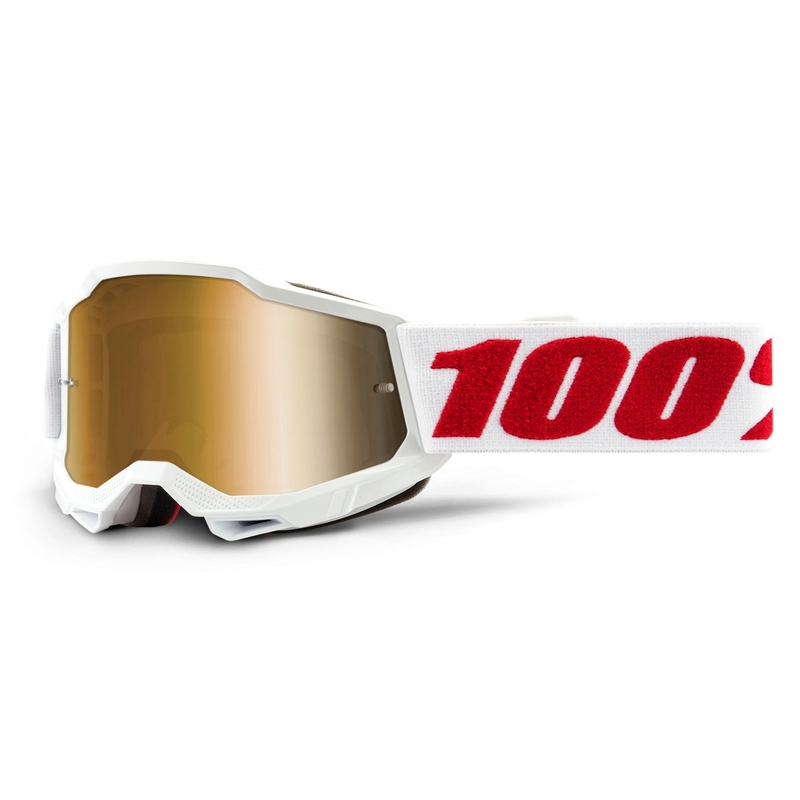 Laste motokrossiprillid 100% ACCURI 2 valge (kuldne pleks)