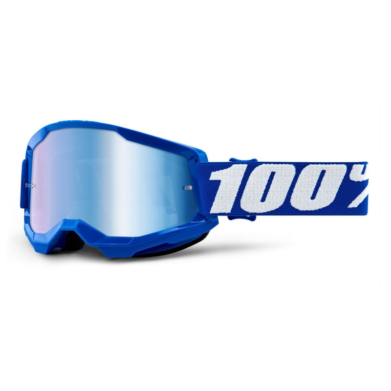 Motokrosové brýle 100% STRATA 2 modré (modré zrcadlové plexi)