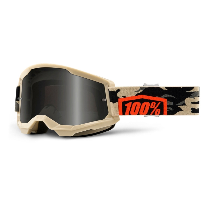 Motokross prillid 100% STRATA 2 Sand Kombat beež (suitsutatud pleks)