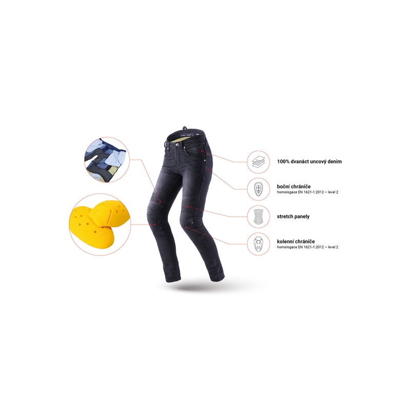 Naiste Street Racer Spike II Slim fit CE teksad mustad
