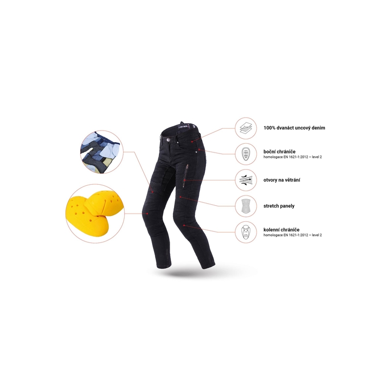 Naiste teksad Street Racer Stretch II Slim fit CE mustad