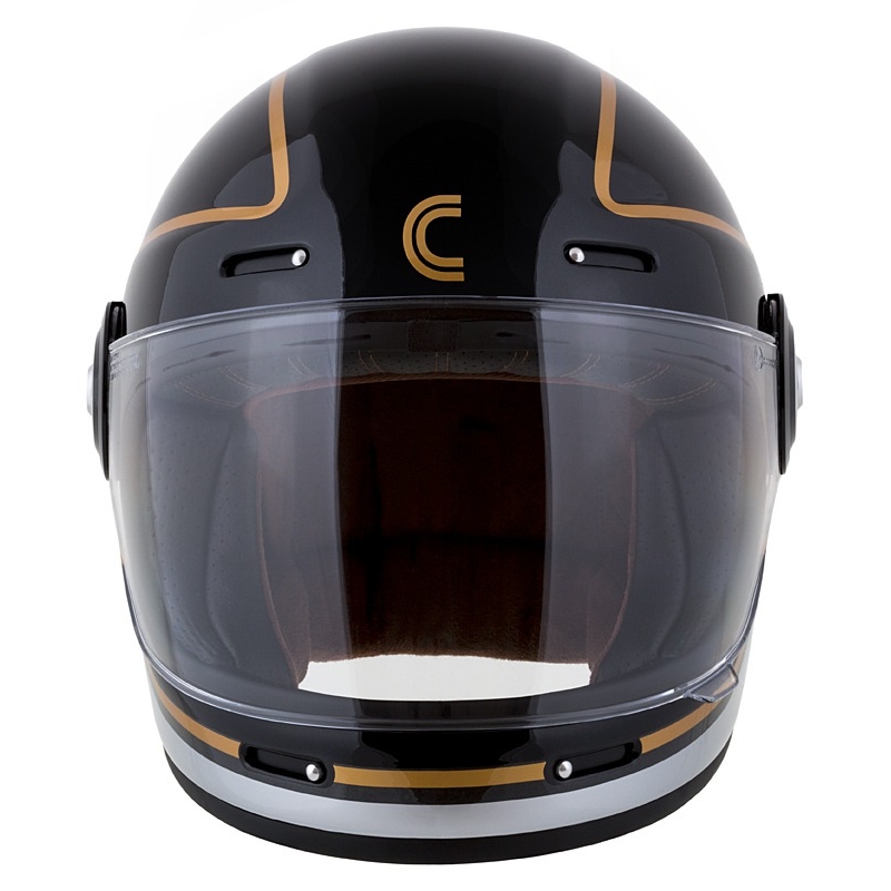 Integreeritud mootorratta kiiver Cassida Fibre Jawa Sport must-hõbedane-kuldne