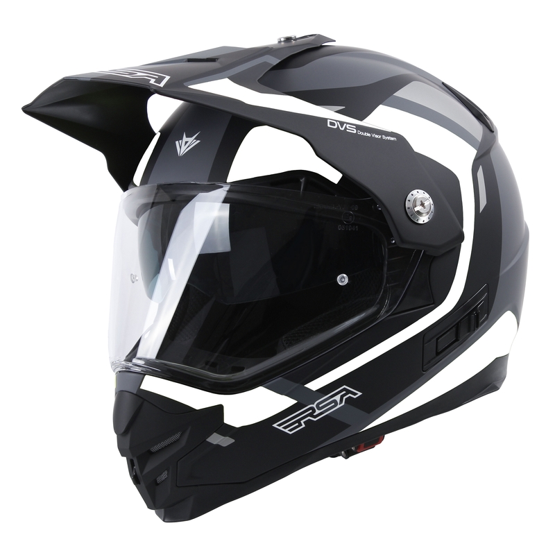 Enduro kiiver RSA MX-01 EVO must-valge-hall allahindlus