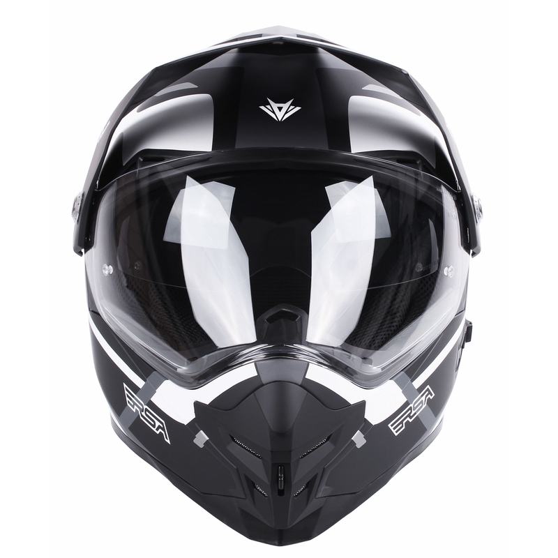 Enduro kiiver RSA MX-01 EVO must-valge-hall allahindlus