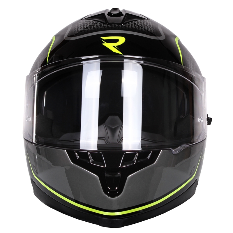 Street Racer Magna must ja kollane integreeritud mootorratta kiiver