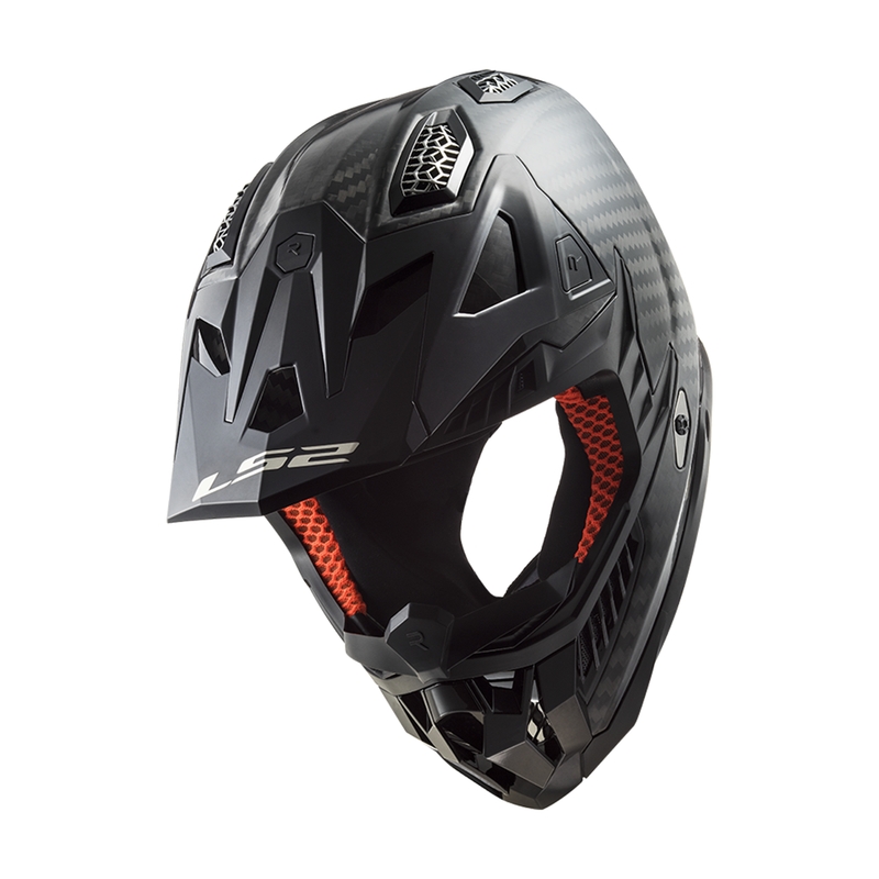 Motokross kiiver LS2 MX703 X-Force Solid Carbon must