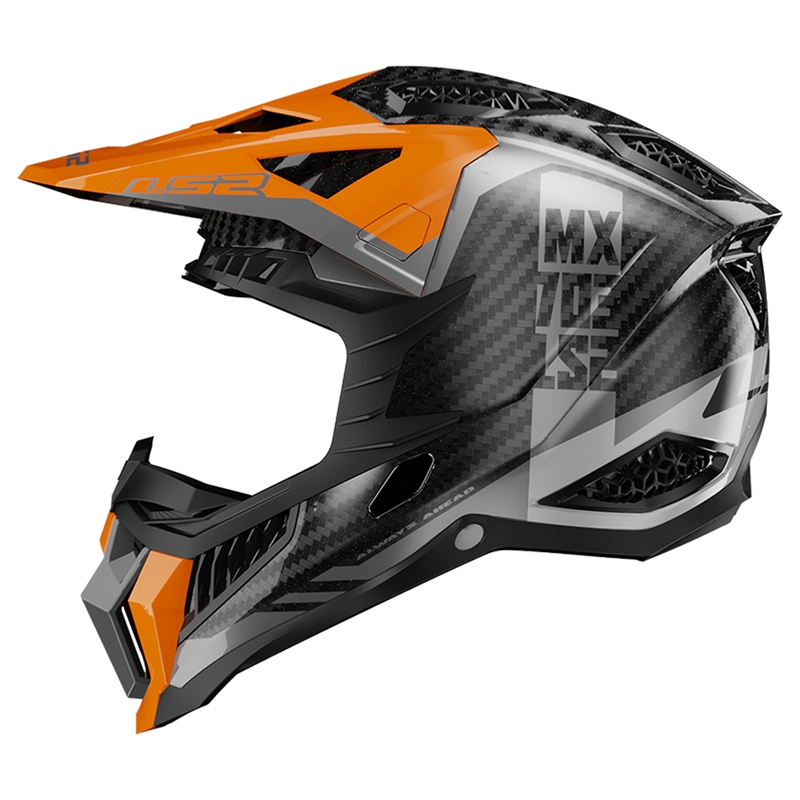 Motokrossikiiver LS2 MX703 X-Force Victory Titanium must-oranž