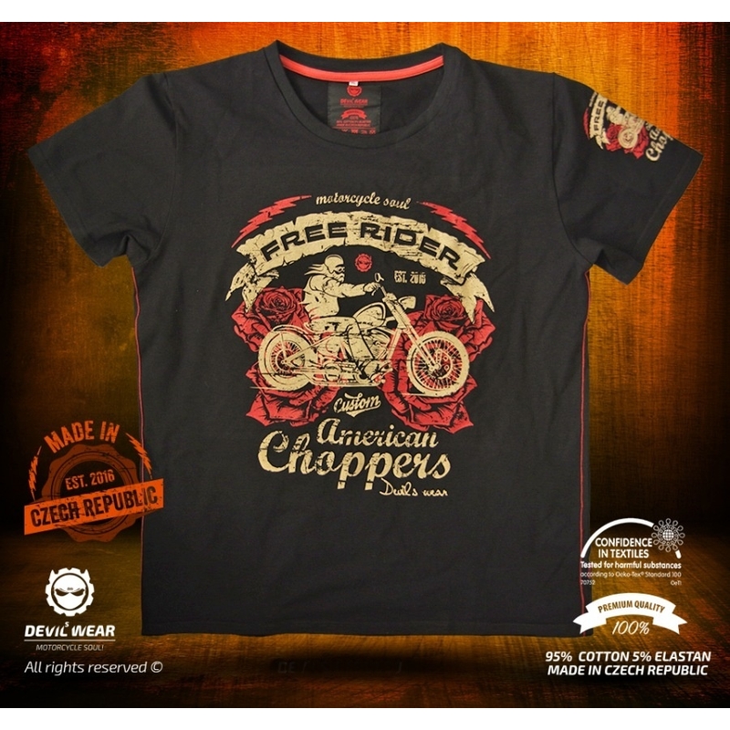 Pánské triko Devils Wear - Free Rider American Choppers