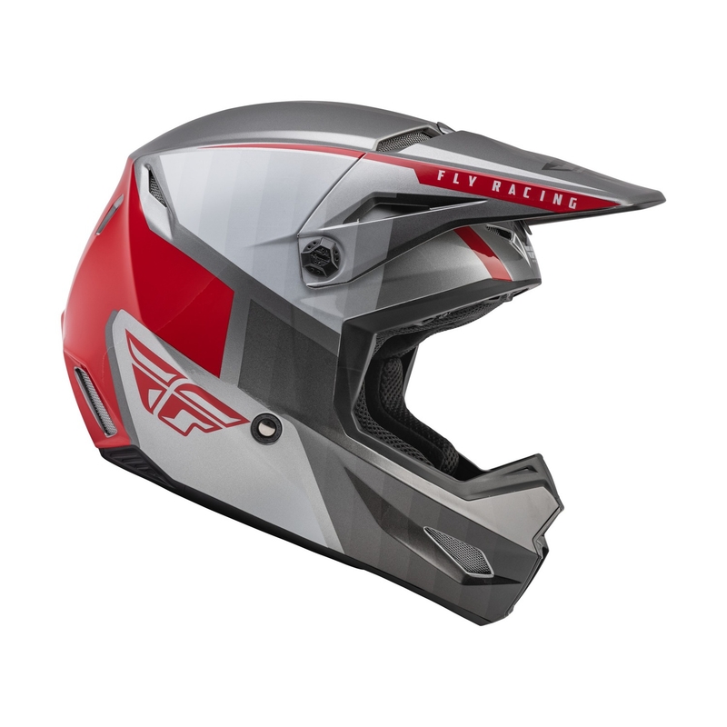 Motokrosová přilba FLY Racing Kinetic Drift šedo-červená