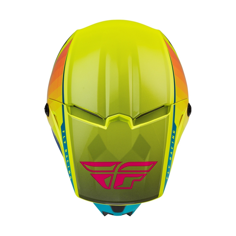 Motokrosová přilba FLY Racing Kinetic Drift modro-fluo žluto-šedá