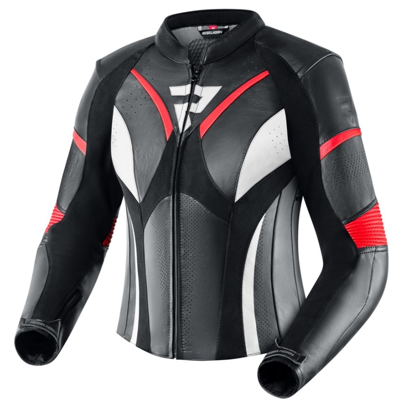 Naiste Rebelhorn Rebel Black-White-Fluo Red mootorratta jakk