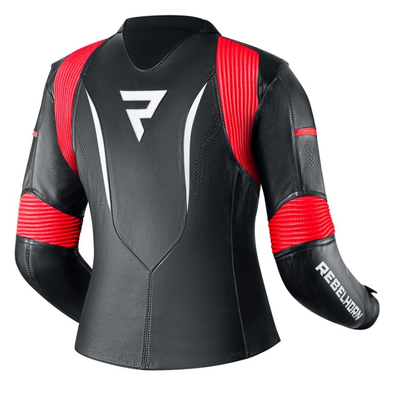 Naiste Rebelhorn Rebel Black-White-Fluo Red mootorratta jakk