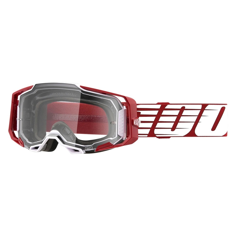 Motokross prillid 100% ARMEGA Oversized Deep red (läbipaistev pleks)